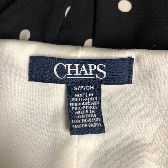 Chaps Dress Womens Size Small Black White Polka Dots Stretch Sleeveless A-line - Picture 5 of 7